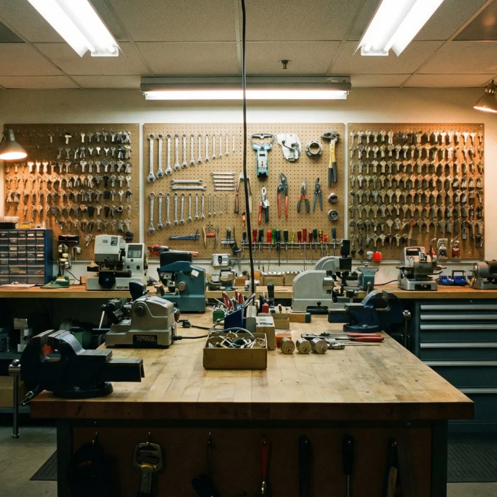 locksmith-workshop-interior-workbench-background